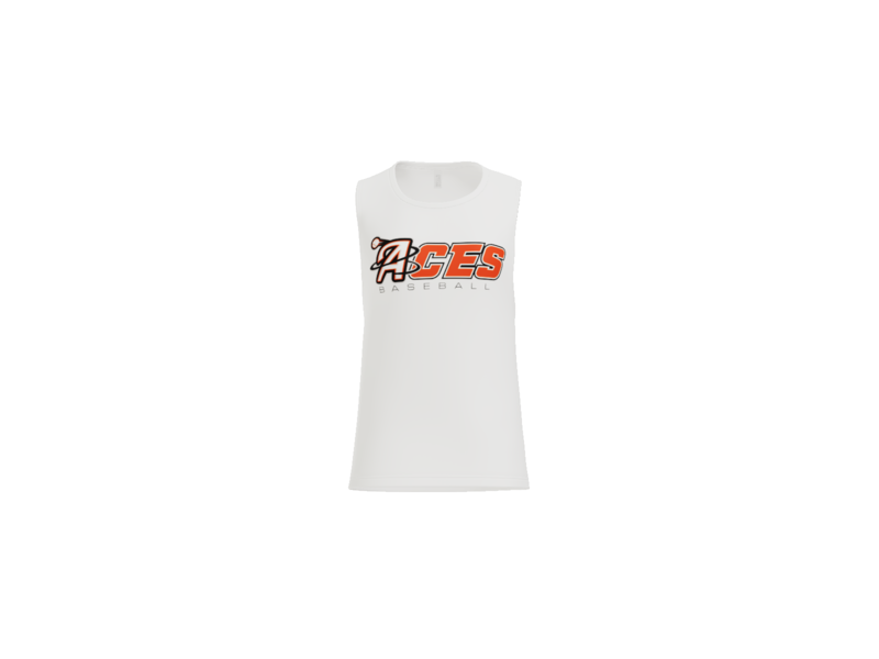 Aces Baseball Wordmark Women's Flowy Muscle Tank - White