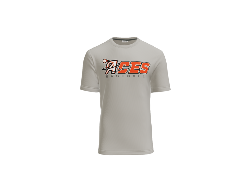 Aces Baseball Wordmark Cotton Touch Performance Tee - Silver