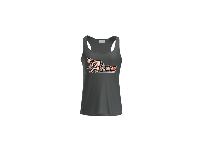 Aces Baseball Logo Women's Racerback Performance Tank - Iron Grey