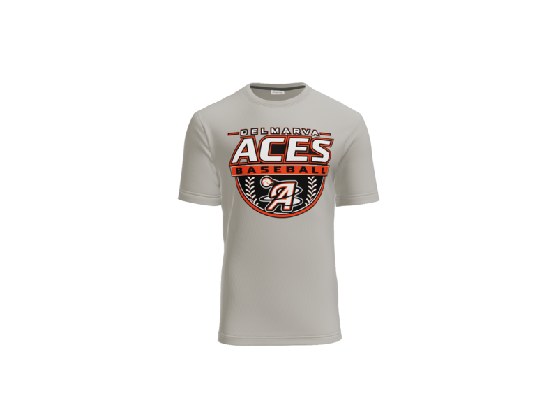 Delmarva Aces Baseball Crest Cotton Touch Performance Tee - Silver