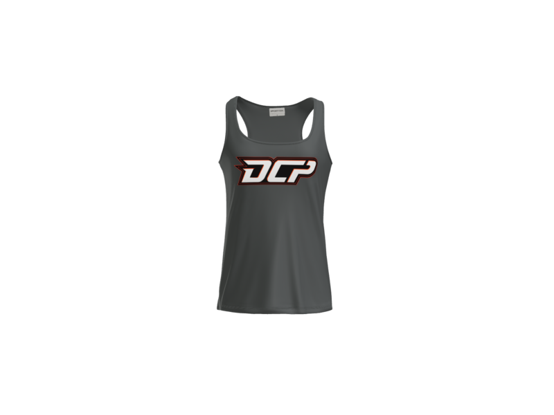 DCP Logo Women's Racerback Performance Tank - Iron Grey