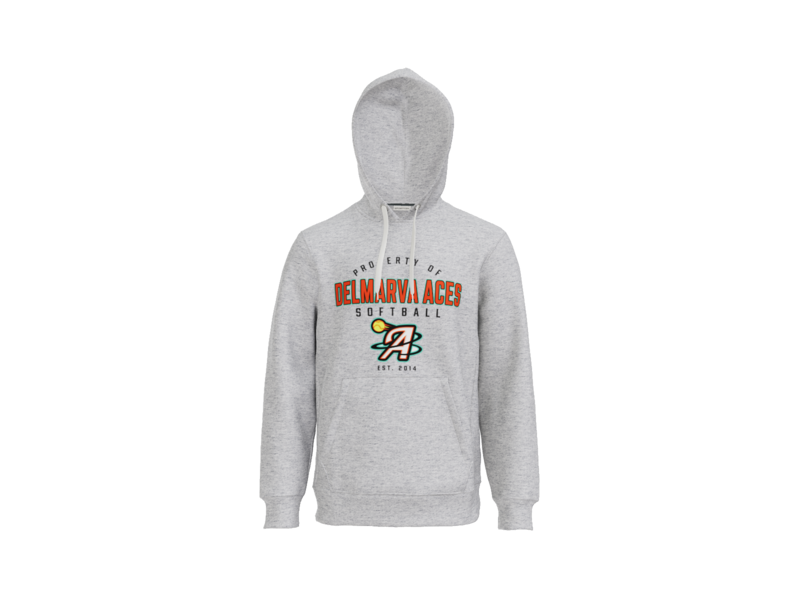 Property Of Delmarva Aces Softball Heavyweight Fleece Hoodie - Athletic Heather