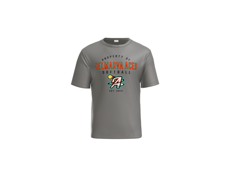 Property Of Delmarva Aces Softball Performance Tee - Grey Concrete