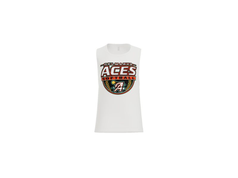 Delmarva Aces Softball Women's Flowy Muscle Tank - White