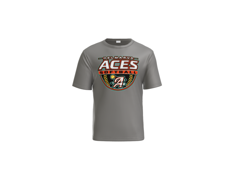 Delmarva Aces Softball Performance Tee - Grey Concrete