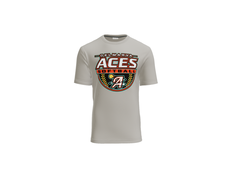 Delmarva Aces Softball Cotton Touch Performance Tee - Silver