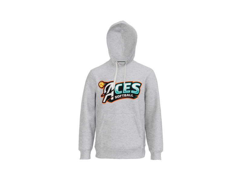Aces Softball Logo Heavyweight Fleece Hoodie - Athletic Heather