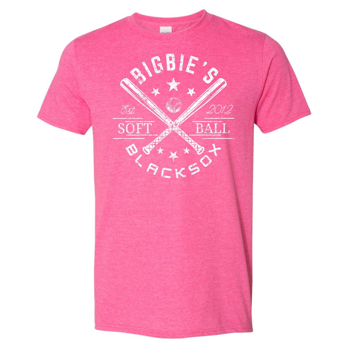 Bigbie’s BlackSox Vintage Cross Bats Softball Unisex Tee