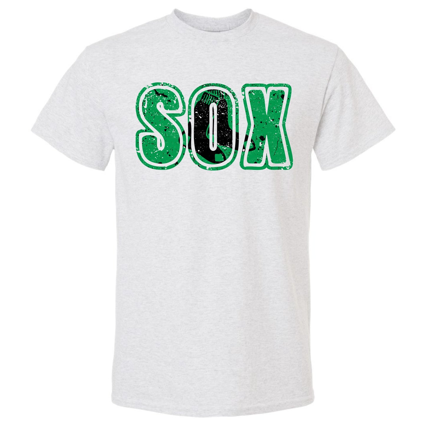 Bigbie’s BlackSox Distressed SOX Unisex Tee (Green Edition)