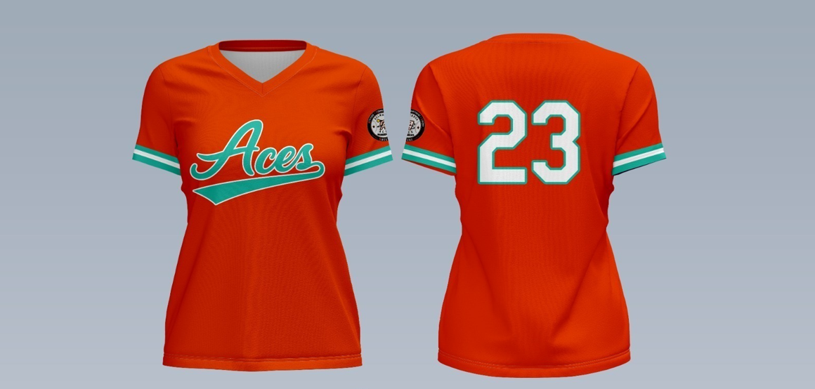 Official Delmarva Aces Softball Spring Jersey – Orange