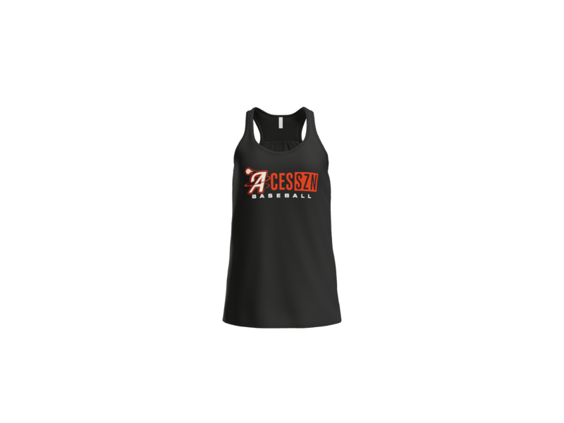 Aces SZN Baseball Women's Flowy Racerback Tank - Black