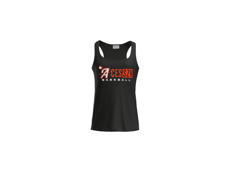 Aces SZN Baseball Women's Racerback Performance Tank - Black