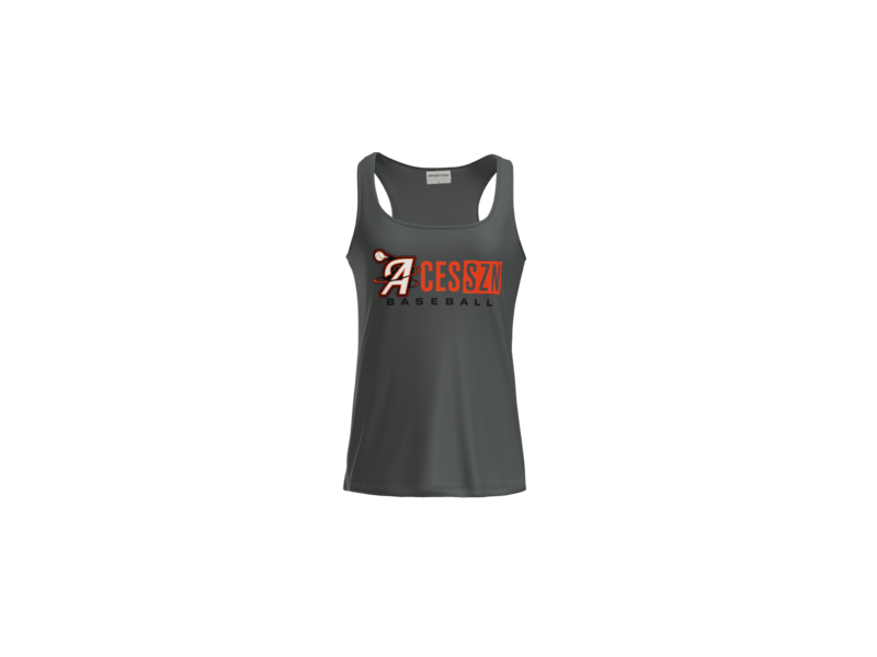 Aces SZN Baseball Women's Racerback Performance Tank - Iron Grey