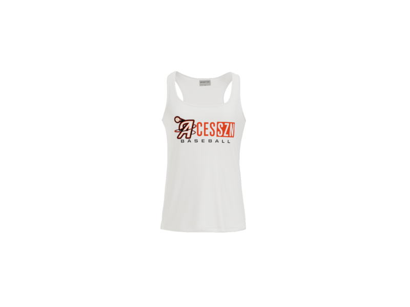 Aces SZN Baseball Women's Racerback Performance Tank - White