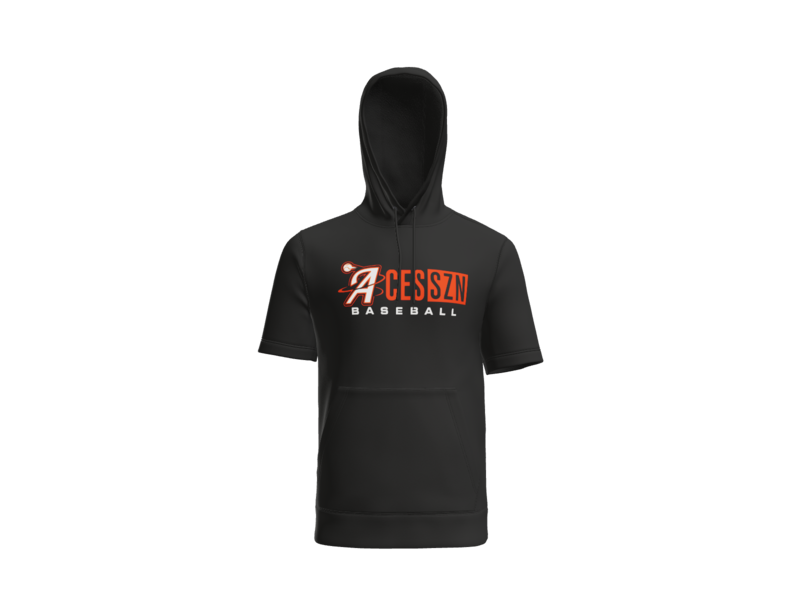 Aces SZN Baseball Short Sleeve Performance Hoodie - Black