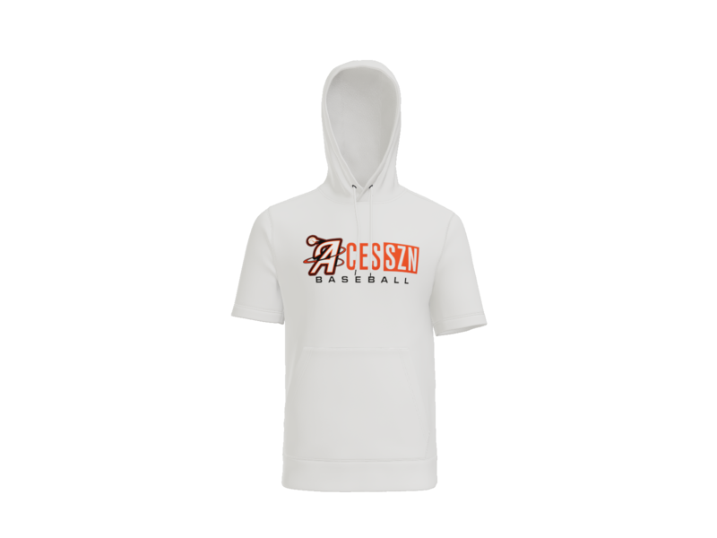 Aces SZN Baseball Short Sleeve Performance Hoodie - White