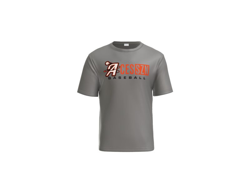 Aces SZN Baseball Performance Tee - Grey Concrete