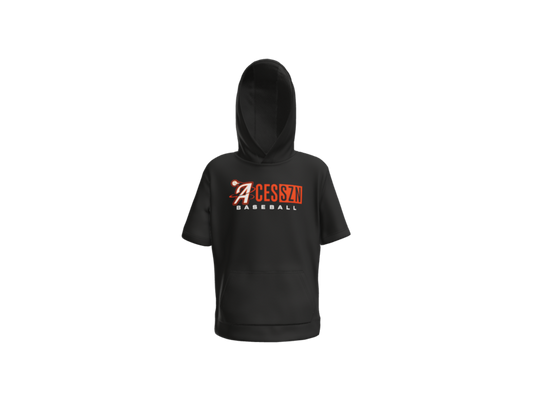 Aces SZN Baseball Youth Short Sleeve Performance Hoodie - Black