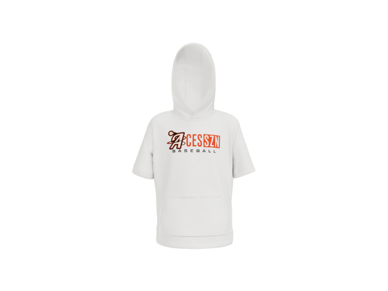 Aces SZN Baseball Youth Short Sleeve Performance Hoodie - White