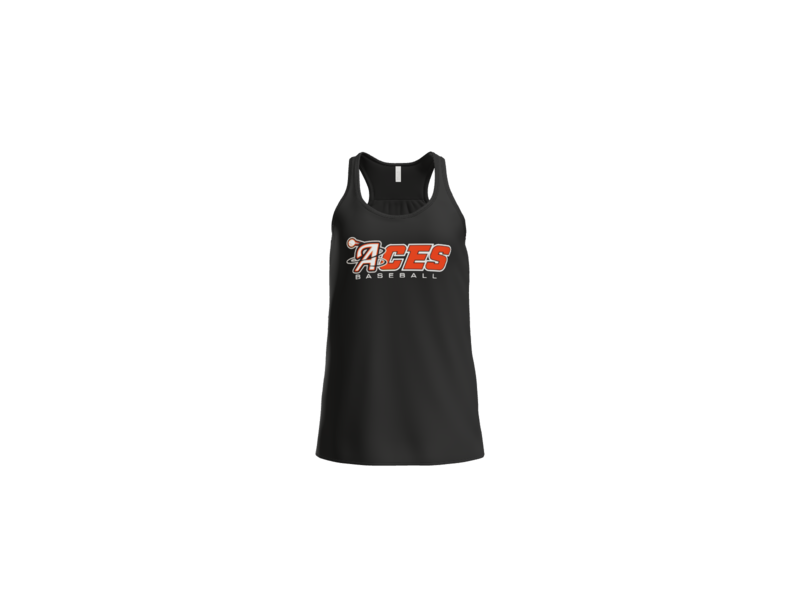 Aces Baseball Wordmark Women's Flowy Racerback Tank - Black
