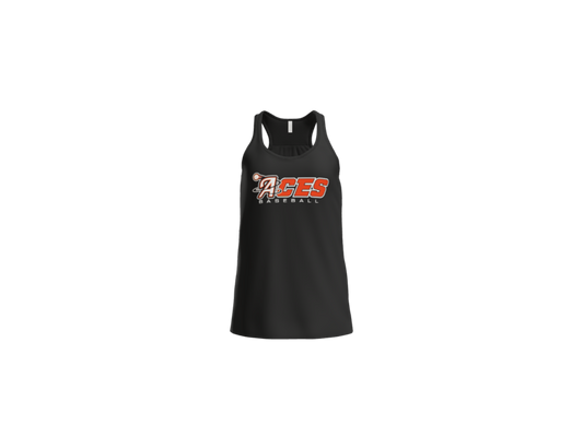 Aces Baseball Wordmark Women's Flowy Racerback Tank - Black