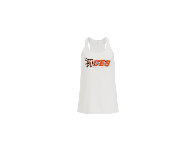 Aces Baseball Wordmark Women's Flowy Racerback Tank - White