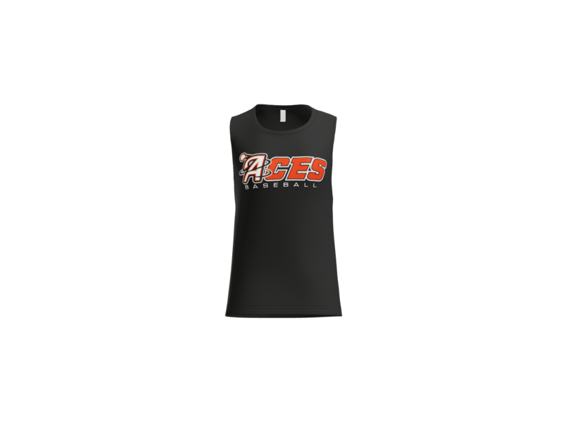 Aces Baseball Wordmark Women's Flowy Muscle Tank - Black