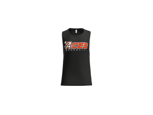 Aces Baseball Wordmark Women's Flowy Muscle Tank - Black