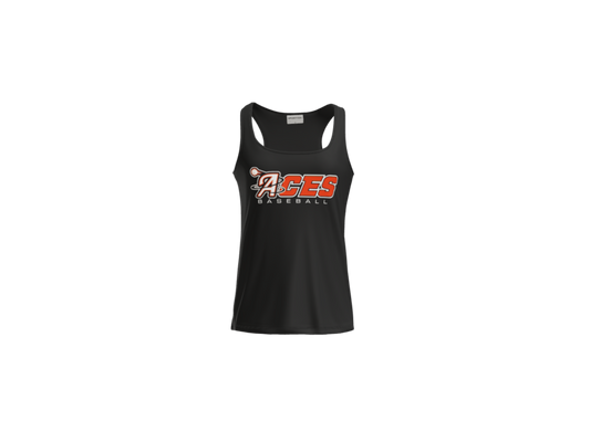 Aces Baseball Wordmark Women's Racerback Performance Tank - Black