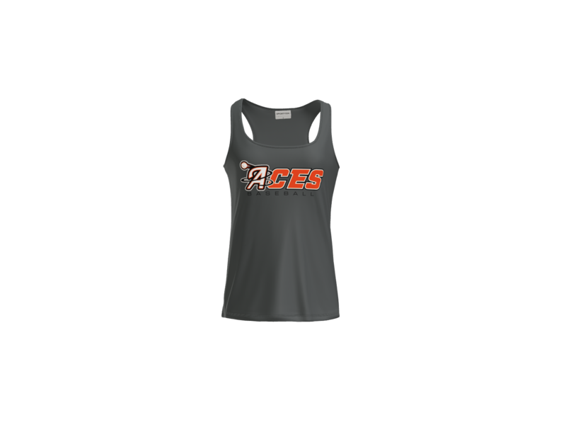 Aces Baseball Wordmark Women's Racerback Performance Tank - Iron Grey