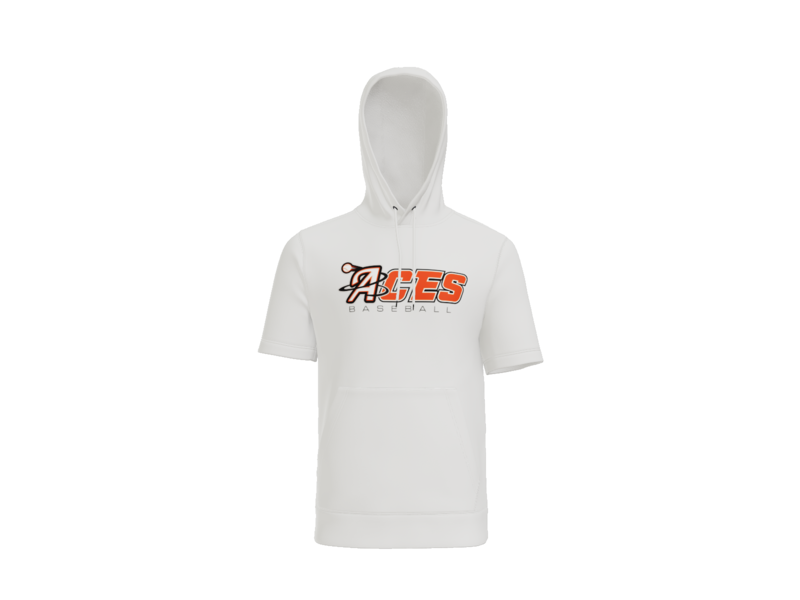 Aces Baseball Wordmark Short Sleeve Performance Hoodie - White
