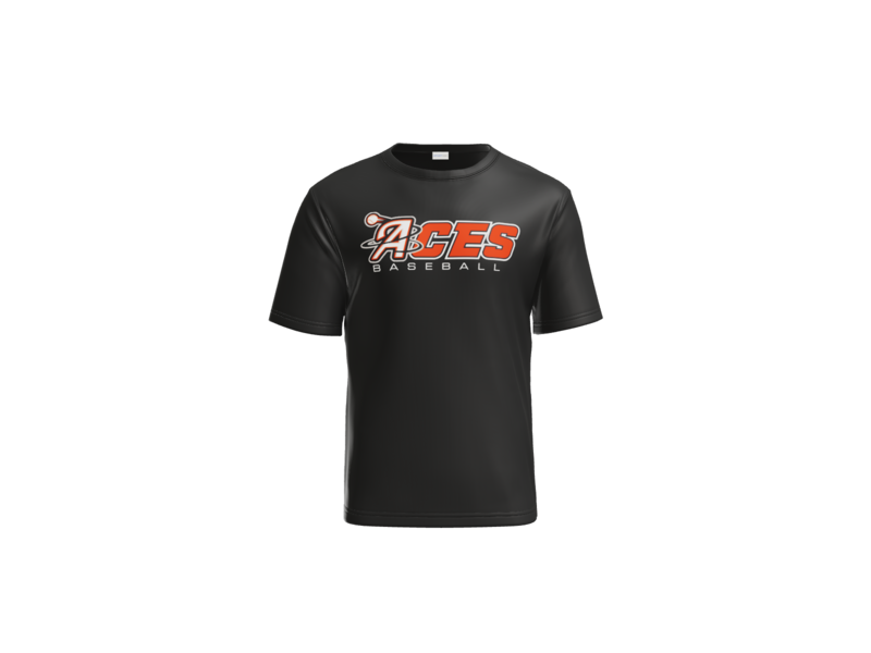 Aces Baseball Wordmark Performance Tee - Black