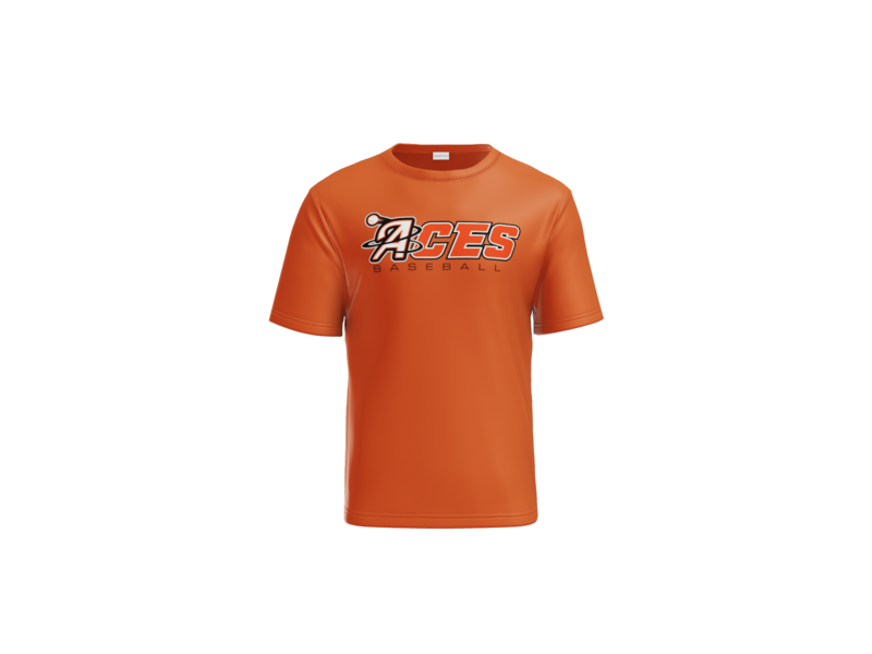 Aces Baseball Wordmark Performance Tee - Deep Orange