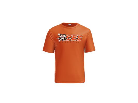 Aces Baseball Wordmark Performance Tee - Deep Orange