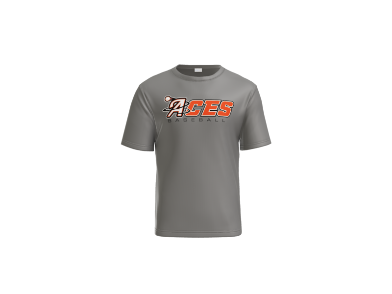 Aces Baseball Wordmark Performance Tee - Grey Concrete