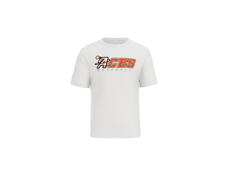 Aces Baseball Wordmark Performance Tee - White