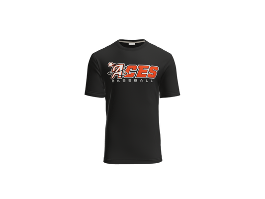 Aces Baseball Wordmark Cotton Touch Performance Tee - Black