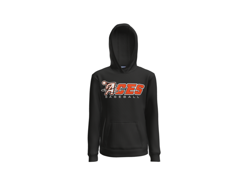 Aces Baseball Wordmark Youth Pullover Hoodie - Black