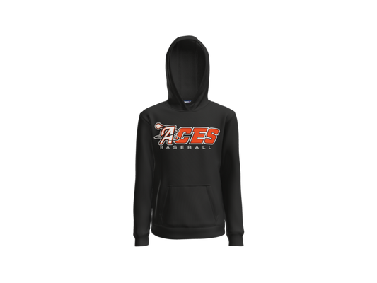 Aces Baseball Wordmark Youth Pullover Hoodie - Black