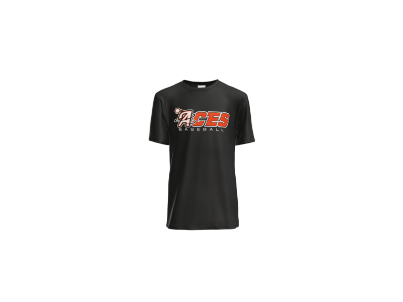 Aces Baseball Wordmark Youth Performance Tee - Black