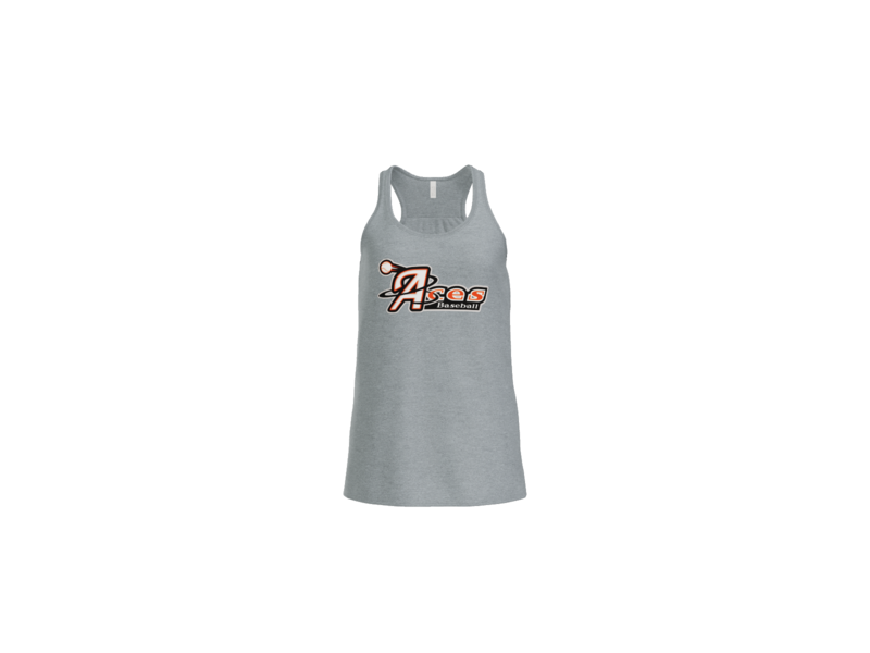 Aces Baseball Logo Women's Flowy Racerback Tank - Athletic Heather