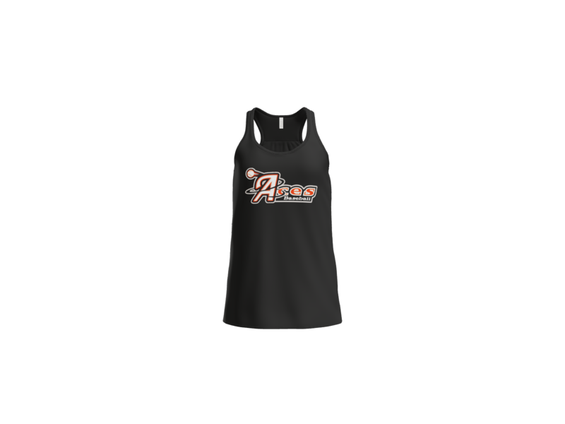 Aces Baseball Logo Women's Flowy Racerback Tank - Black