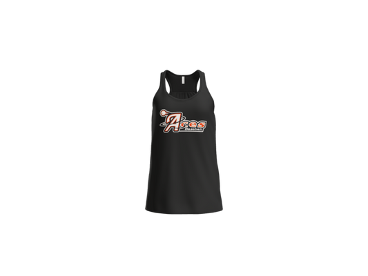 Aces Baseball Logo Women's Flowy Racerback Tank - Black