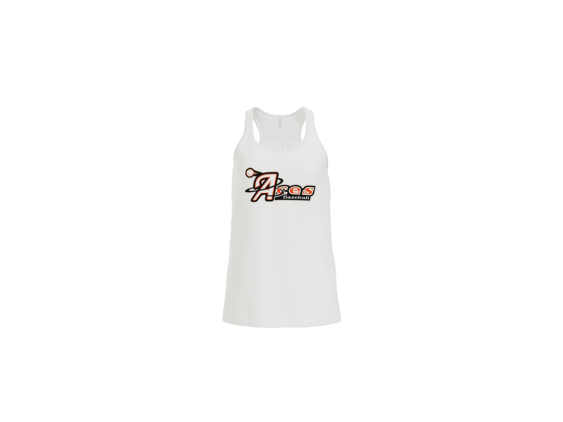 Aces Baseball Logo Women's Flowy Racerback Tank - White