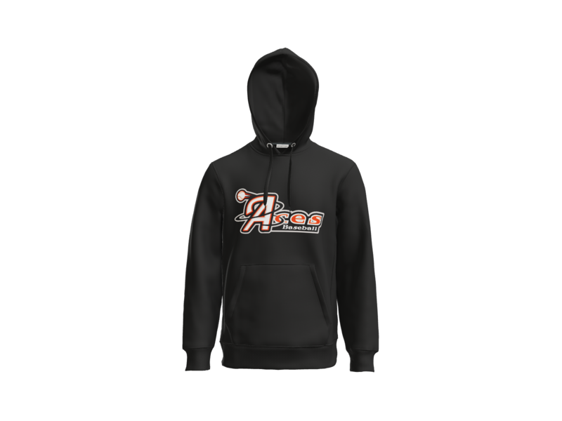 Aces Baseball Logo Heavyweight Fleece Hoodie - Black