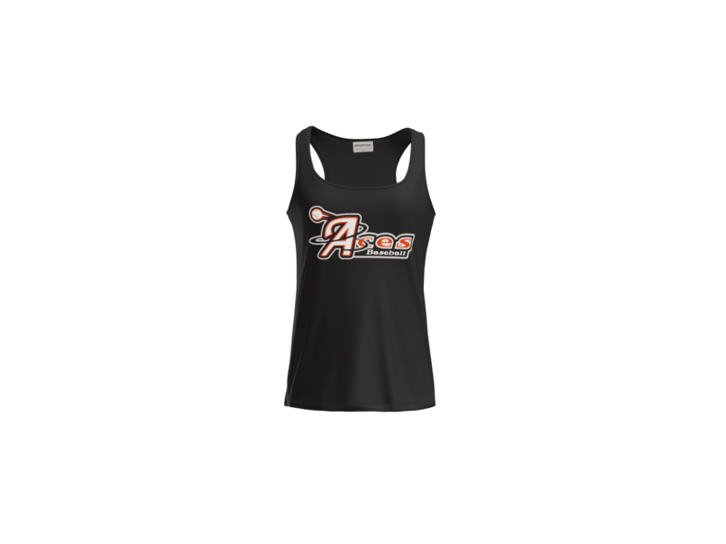 Aces Baseball Logo Women's Racerback Performance Tank - Black