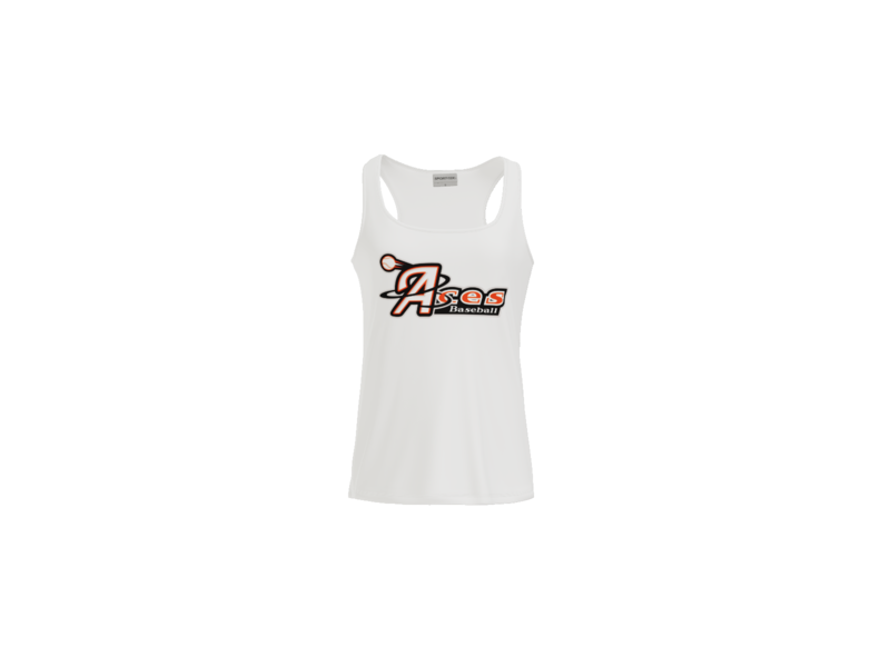 Aces Baseball Logo Women's Racerback Performance Tank - White