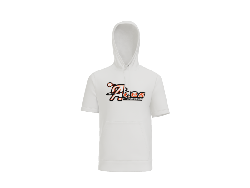 Aces Baseball Logo Short Sleeve Performance Hoodie - White