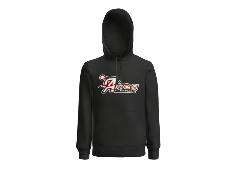 Aces Baseball Logo Pullover Hoodie - Black