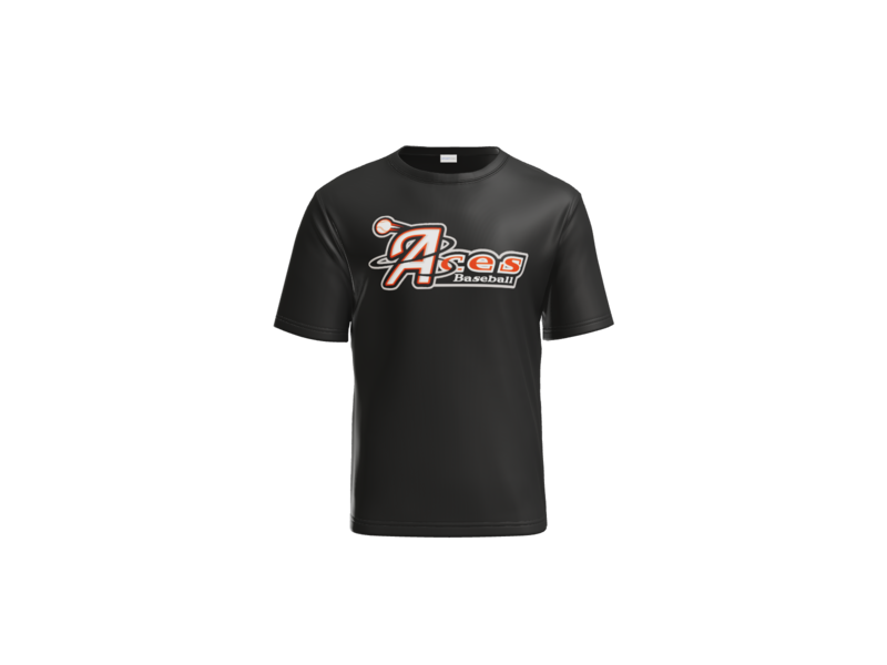 Aces Baseball Logo Performance Tee - Black